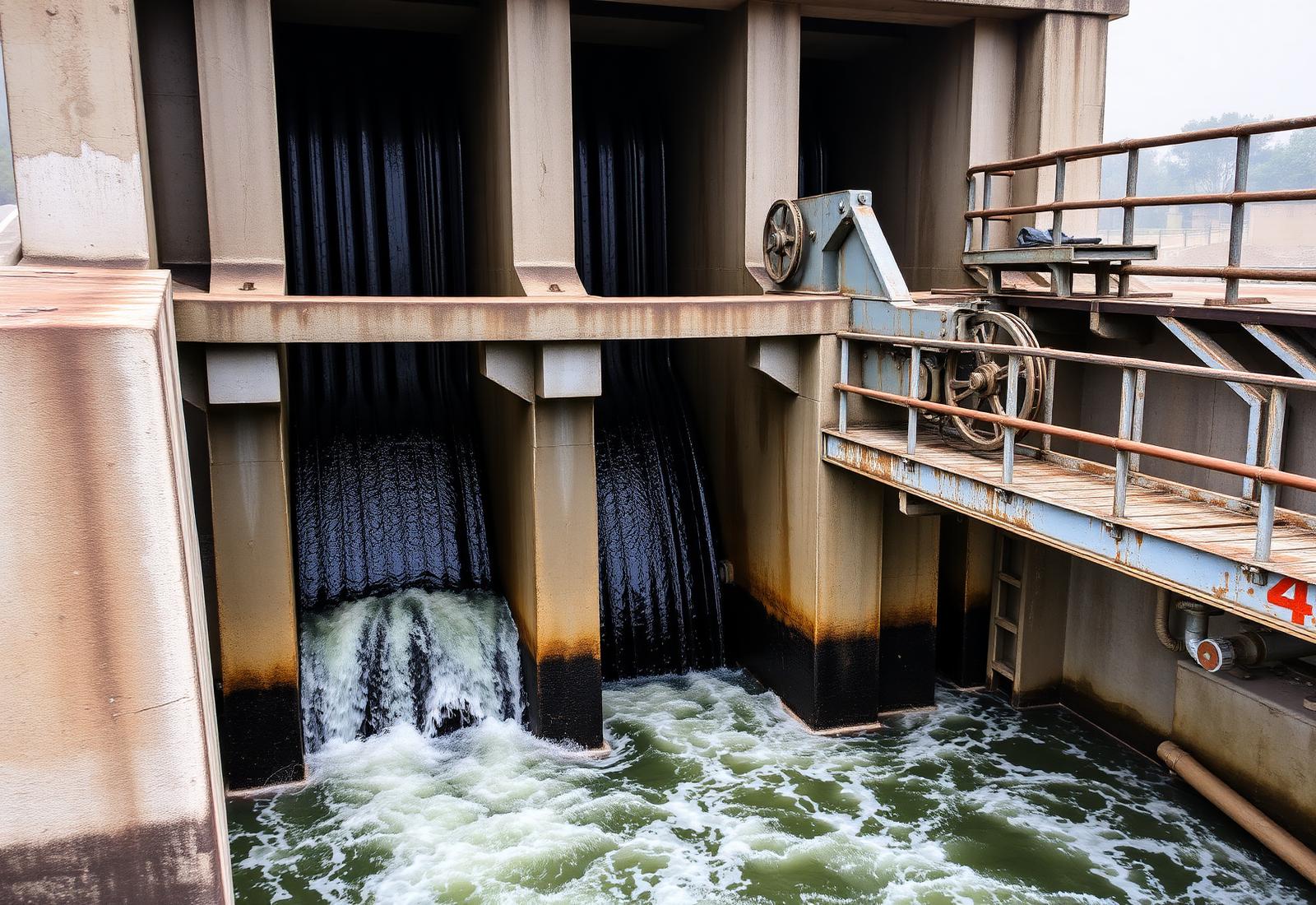 Fabricated steel penstock gates in a canal regulator